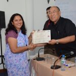 A participant receiving the certificate of participation